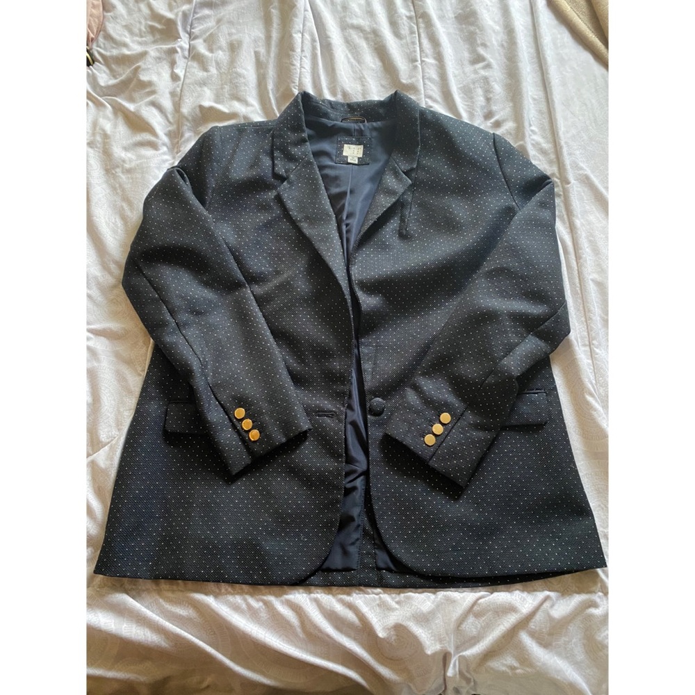 Navy and Gold Micro Dot Blazer